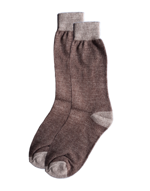 Men acrylic socks plain design brown